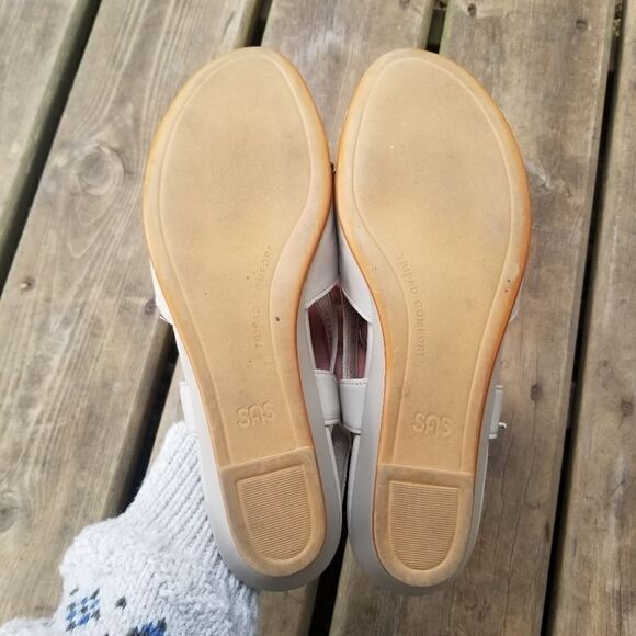 SAS Caress Strappy Adjustable Slingback Sandals Bone 9.5 - Picture 8 of 9